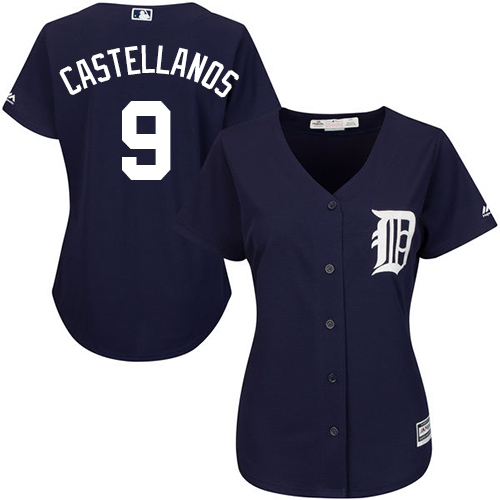 Tigers #9 Nick Castellanos Navy Blue Alternate Women's Stitched MLB Jersey - Click Image to Close